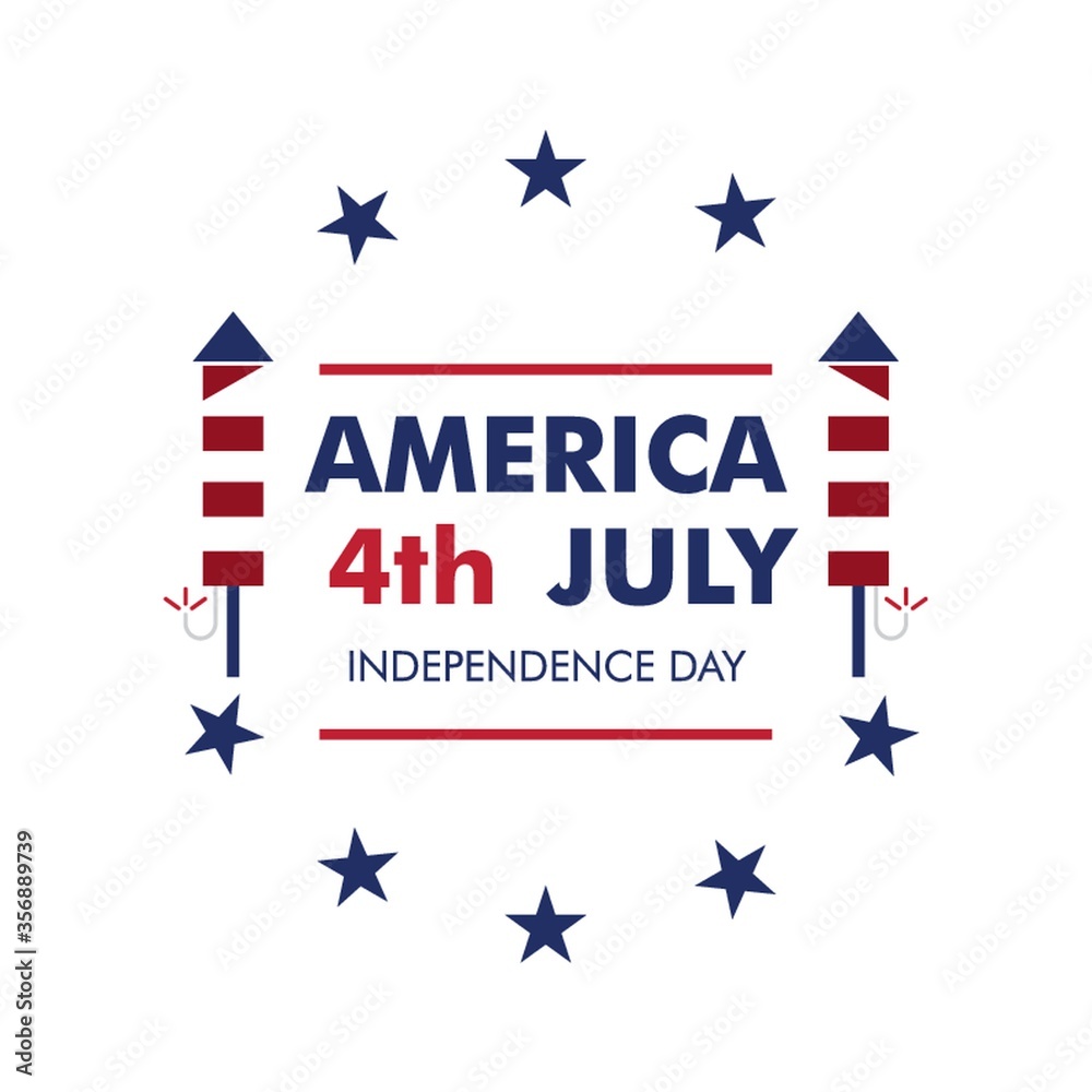 Obraz premium 4th of july independence day label