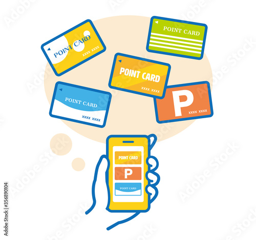 Illustration of registering a point card on a smartphone