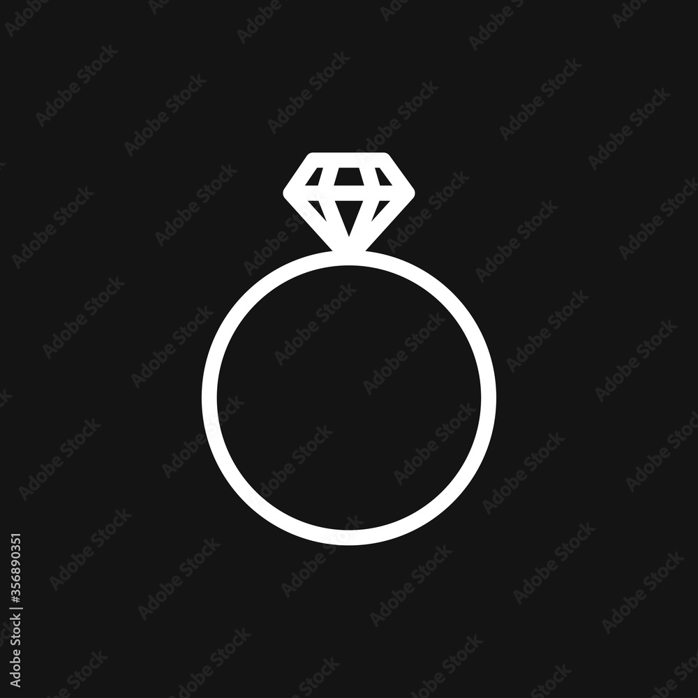 Ring icon, engagement and wedding ring. Vector illustration