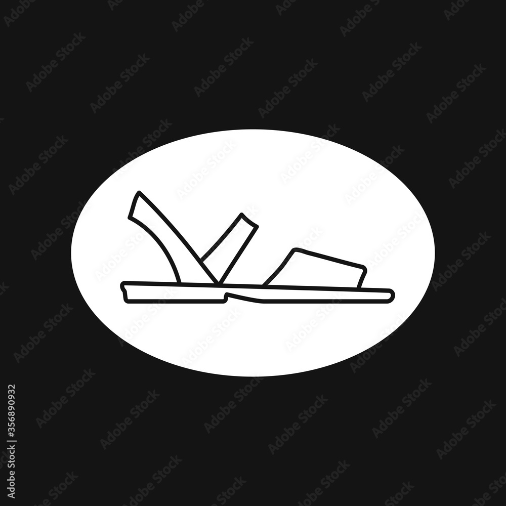 Sandal icon, symbol of womanish shoe, vector