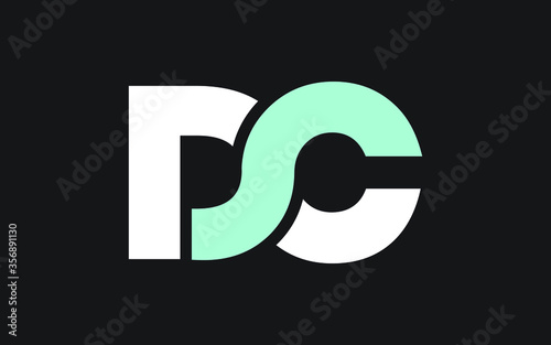 DC or CD Letter Initial Logo Design, Vector Template
