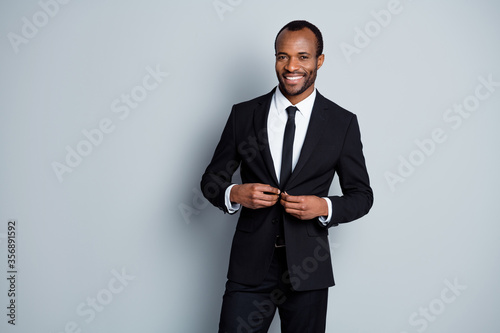 Obraz na plátně Portrait of his he nice attractive imposing classy chic cheerful cheery guy exec