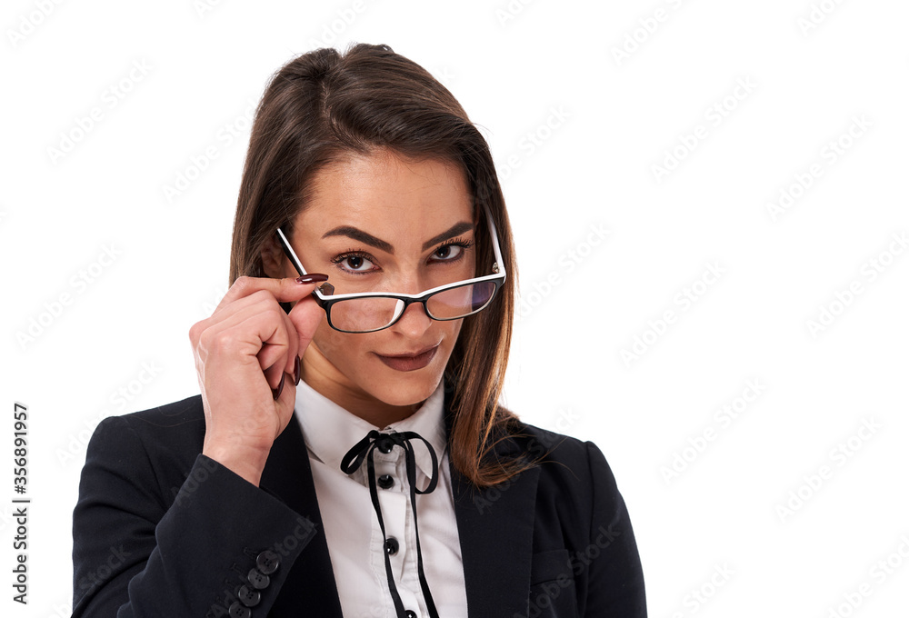 Young female teacher with glasses Young female teacher with glasses