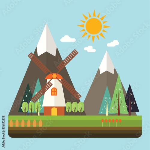 windmill in the countryside
