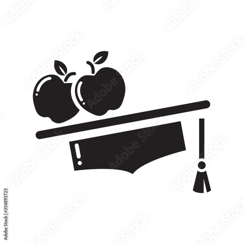 mortarboard with apples