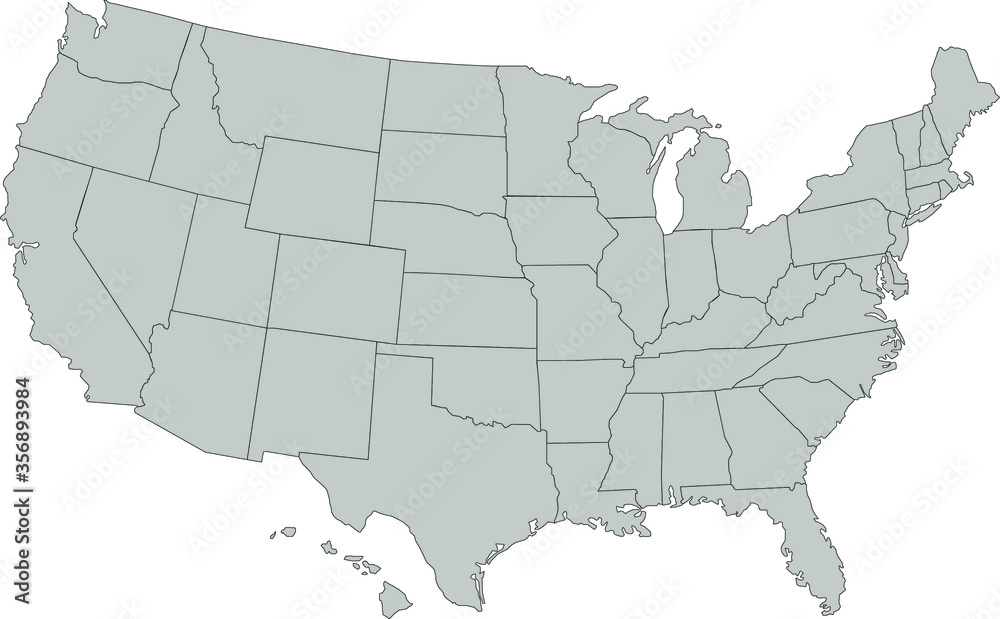 USA map divided into states