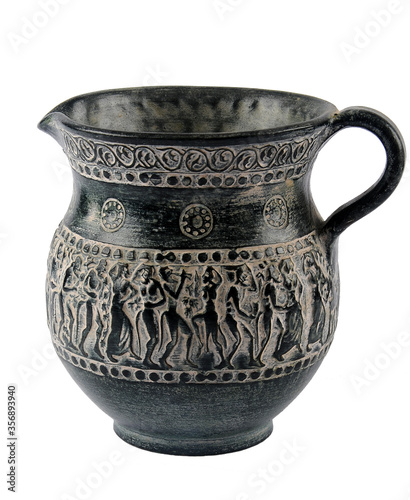 Greek jug on a white background