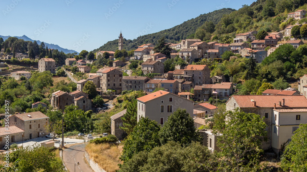 landscape of Sartene village in Corsica