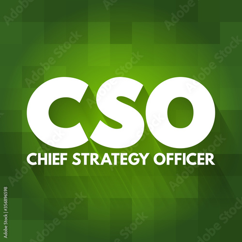 CSO - Chief Strategy Officer acronym, business concept background