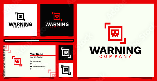 Logo design Warning Company and business card template. Can be used for personal logos, company logos, and other needs. Premium vector.