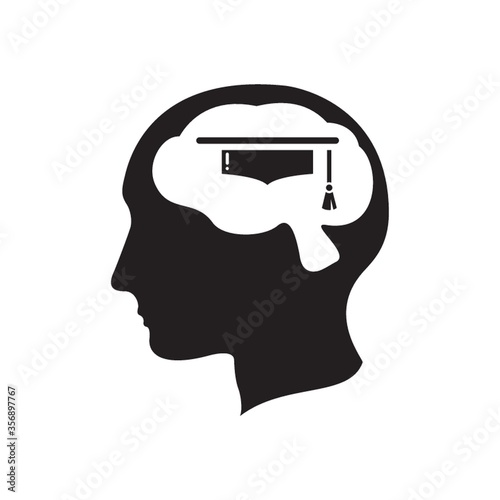 human brain with mortar board