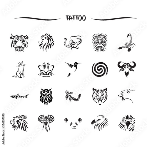 animal tattoo set