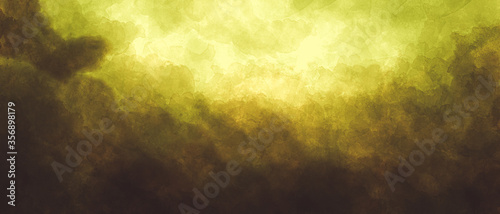 Yellow dark brown abstract clouds background