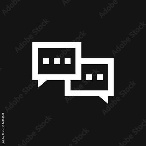 Talking vector icon. Dialogue,contact, conversational symbol isolated on background.