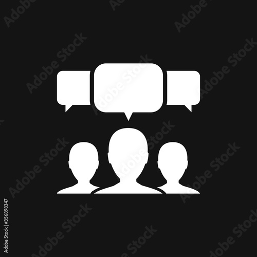 Talking vector icon. Dialogue,contact, conversational symbol isolated on background.