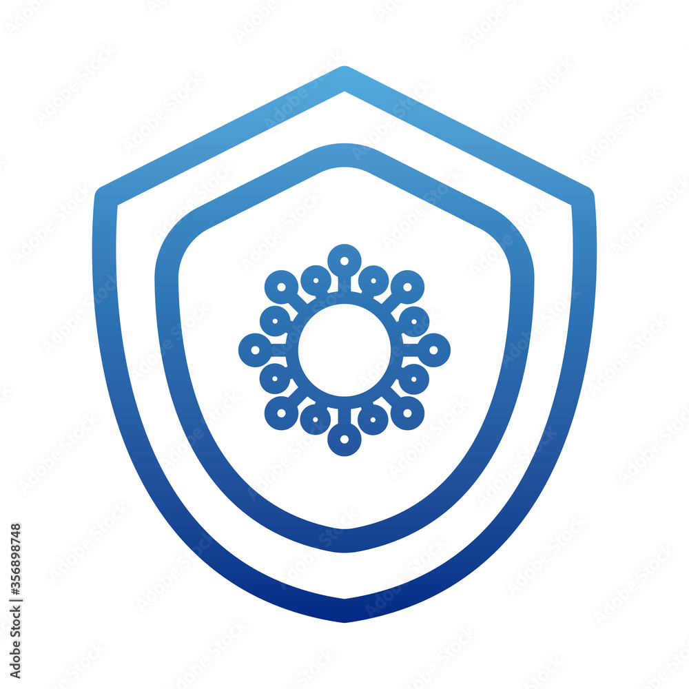 virus protection, security shield, degraded line style icon virus protection, security shield, degraded line style icon