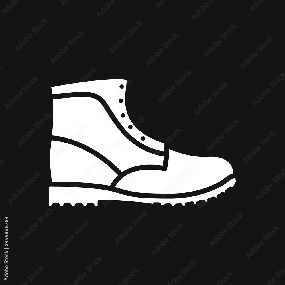 Timberland vector icon. Minimalist vector illustration of unisex modern shoes isolated on background.