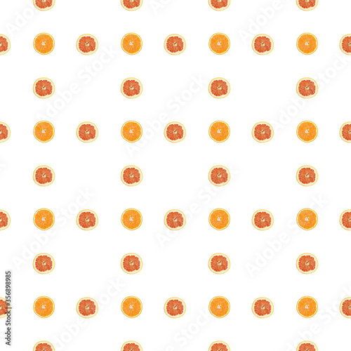 Fototapeta Naklejka Na Ścianę i Meble -  Seamless pattern of isolated slices of grapefruit and orange.