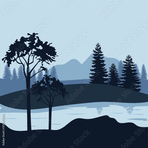 mountain and trees landscape