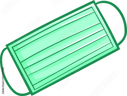 Funny and cute simple light green face mask from frontal view