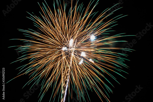 Fireworks display on dark sky background  fireworks shining in the night sky.