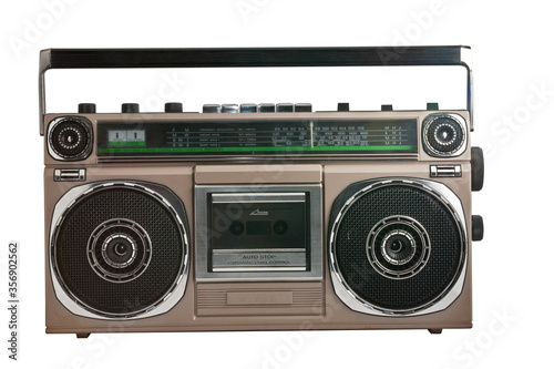 retro ghetto blaster isolated with clipping path