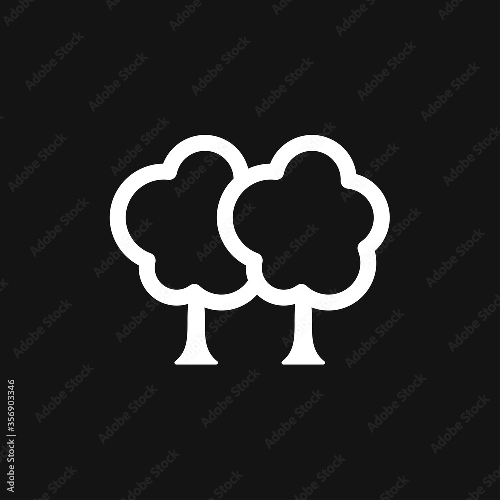 Trees vector icon, tree symbol isolated on background.