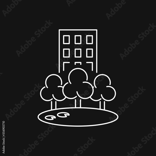 Urban vector icon, city symbol isolated on background.