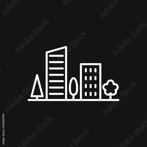 Urban vector icon, city symbol isolated on background.