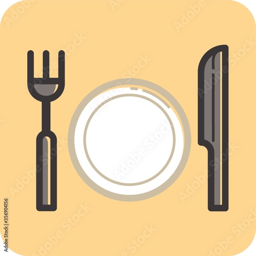 plate, fork and knife