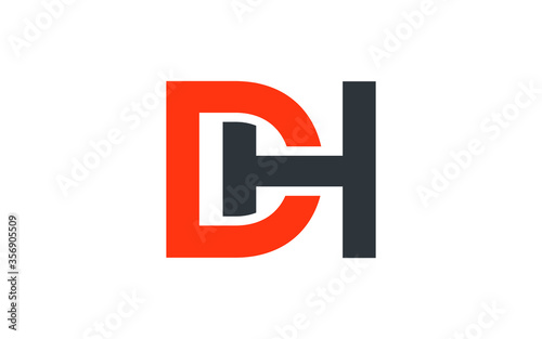 DH or HD Letter Initial Logo Design, Vector Template