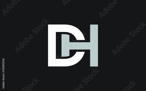 DH or HD Letter Initial Logo Design, Vector Template