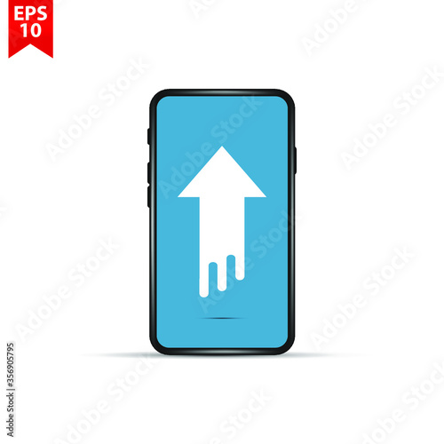 Free Download Vector smart phone with up arrow - GFXLoad