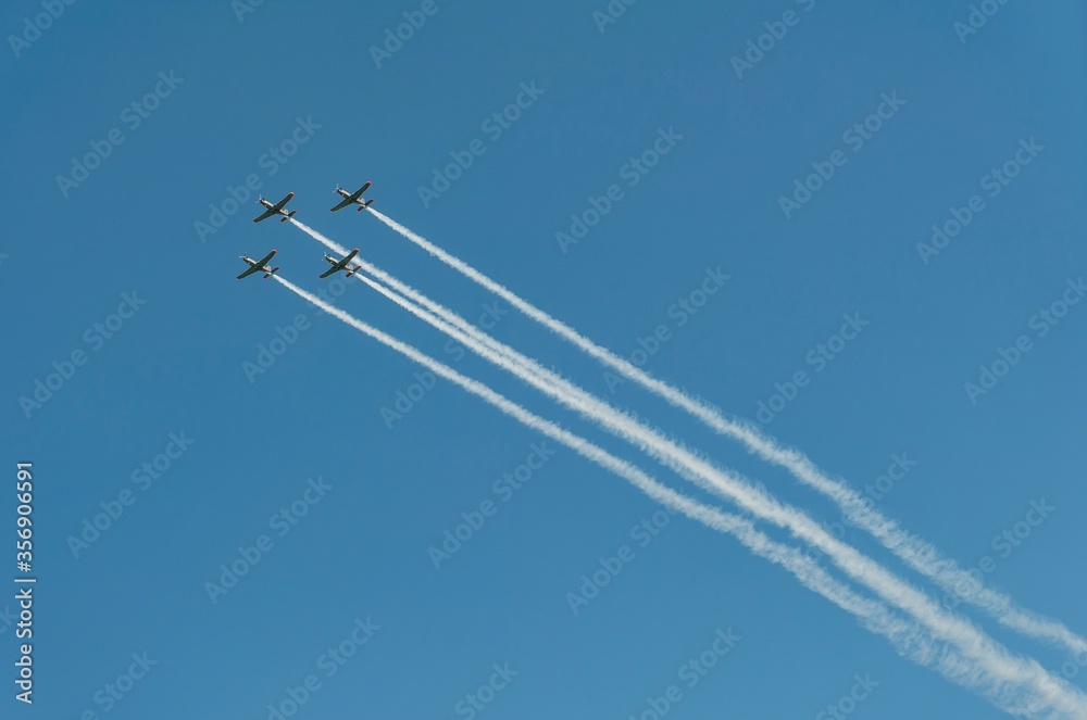 Air show polish airplanes and helicopters procession in Katowice, Poland Air show polish airplanes and helicopters procession in Katowice, Poland