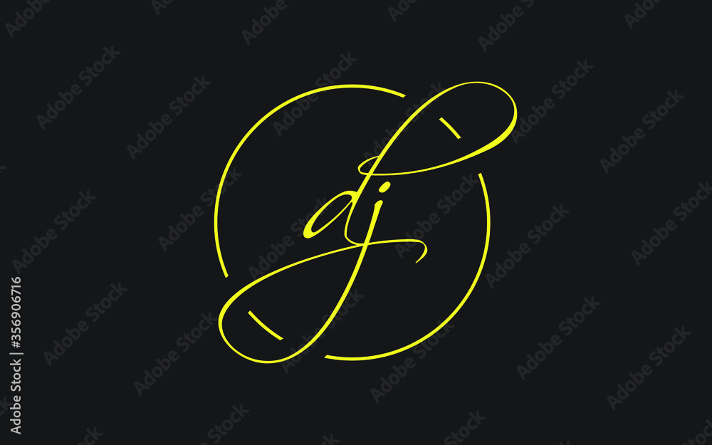 dj or jd Cursive Letter Initial Logo Design, Vector Template dj or jd Cursive Letter Initial Logo Design, Vector Template