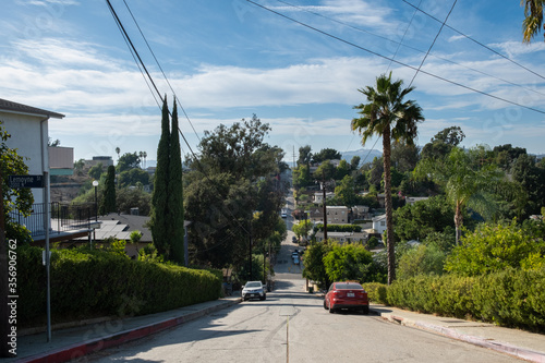 View from a hill to Los Angeles downtown photo