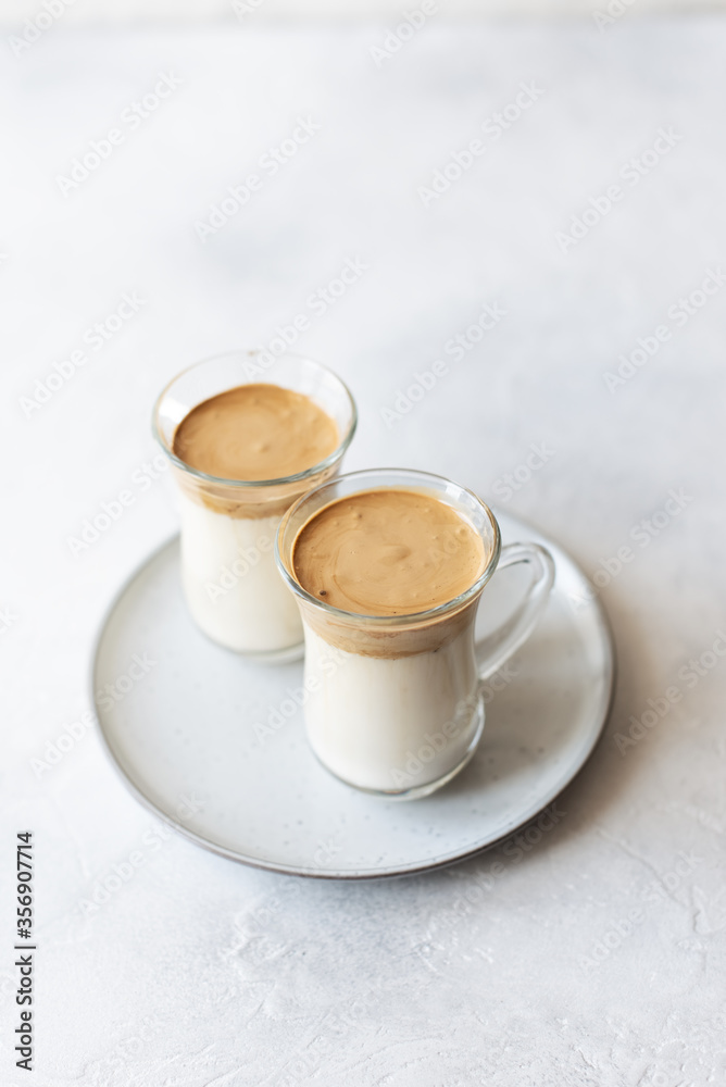 Iced Dalgona Coffee, a trendy fluffy creamy whipped coffee
