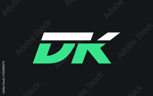 DK or KD Letter Initial Logo Design, Vector Template
