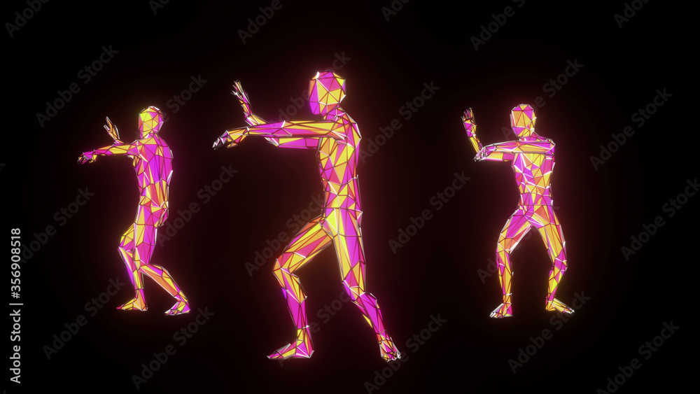 Plexus Human Dance 3d Render