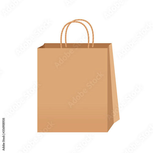 brown kraft paper bag eco blank isolated on white, template of eco bag kraft paper brown package, brown bag packaging template, illustration empty eco paper bag mock up template for graphic design