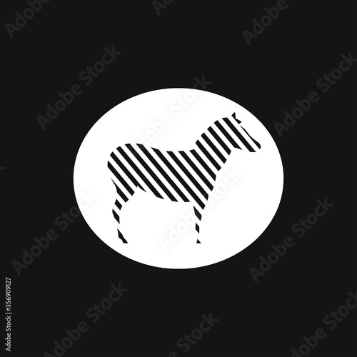 Zebra icon. Abstract zebra pattern icon isolated on background