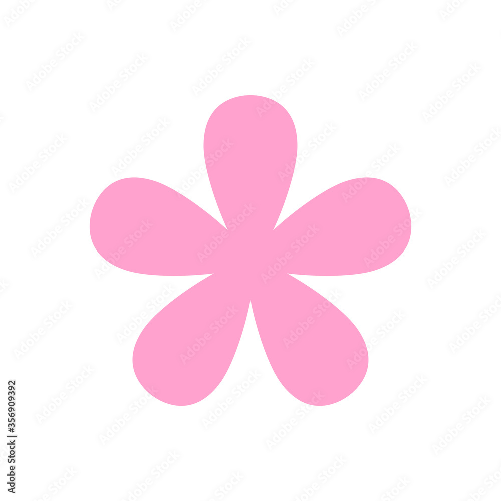 pink flower single isolated on white background, petals flower pink for clip art, illustration flower pink for kids, simple flower for card decoration graphic pink flower single isolated on white background, petals flower pink for clip art, illustration flower pink for kids, simple flower for card decoration graphic