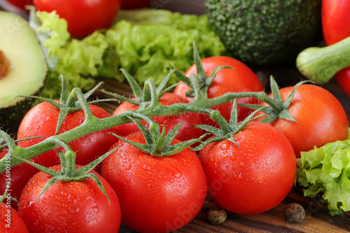 fresh cherry tomatoes close up