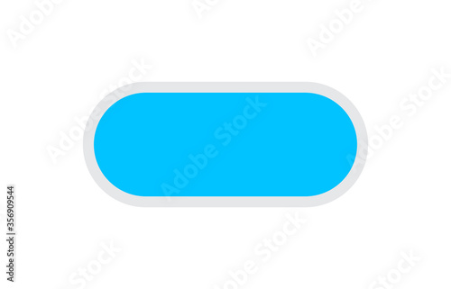 blue button square and rounded corner, blue square button simple, icon square shape with corner curve and grey outline stroke