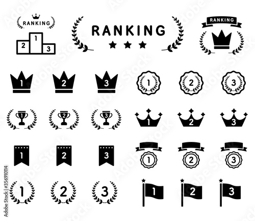 ランキングのアイコンのセット／順位／イラスト