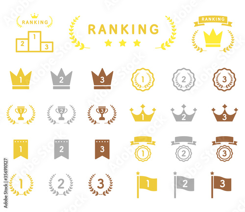 ランキングのアイコンのセット／順位／イラスト