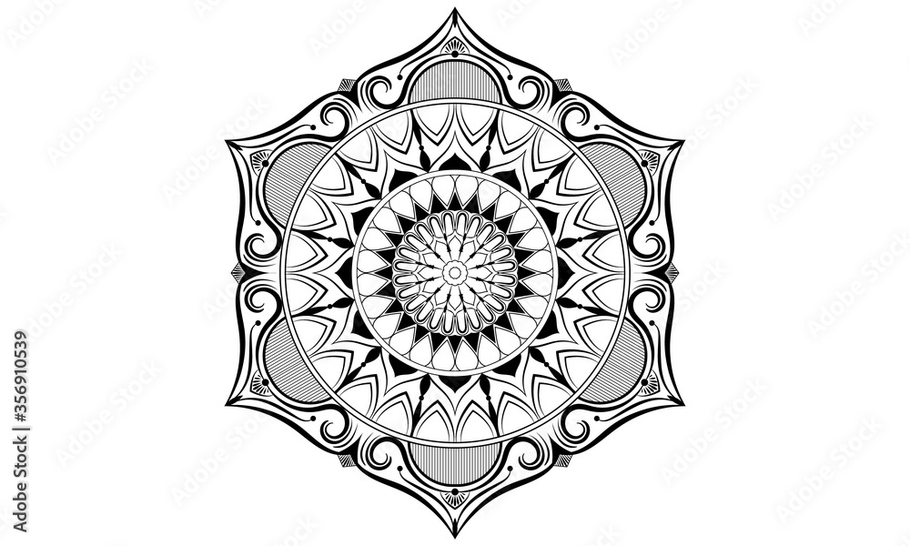 Vector Illustration Beautiful Big Mandala Isolated Stock Vector (Royalty  Free) 733552966