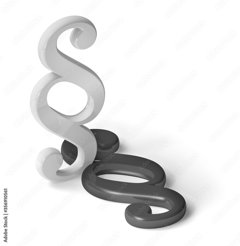 Black and white section marks 3d for law and order concept Black and white section marks 3d for law and order concept