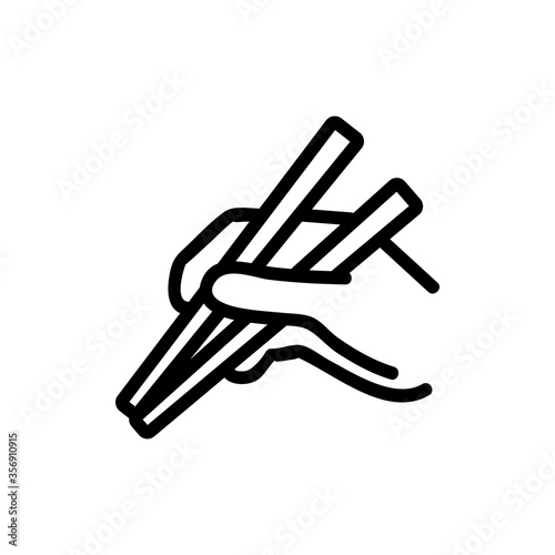hand holding chopsticks icon vector. hand holding chopsticks sign. isolated contour symbol illustration