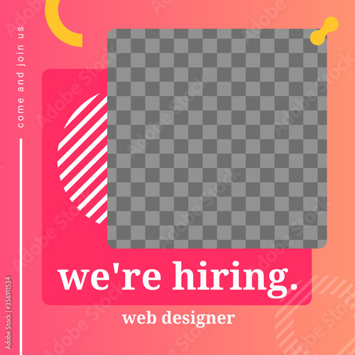 hiring creative social media banner with photo